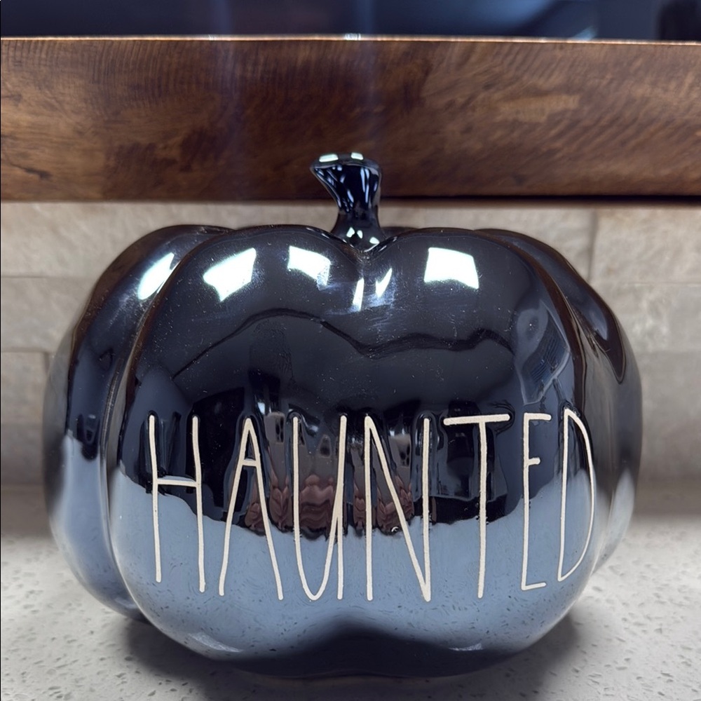 Rae Dunn Black Ceramic Pumpkin Decor